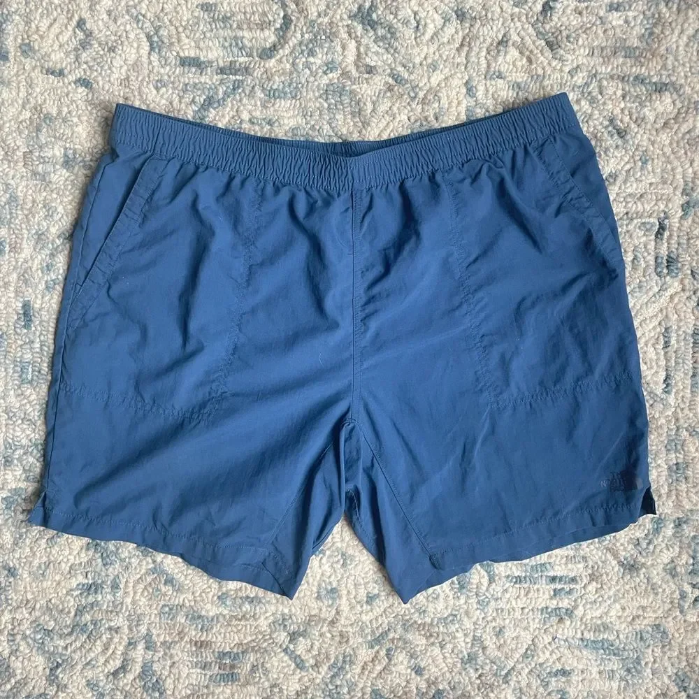 The North Face Men's XXL Pull On Adventure Hybrid Shorts Blue flashdry Nylon 7in